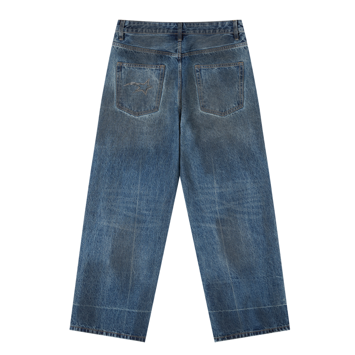 MIDNIGHT DISTRICT Vintage Wash Baggy Denim Jeans