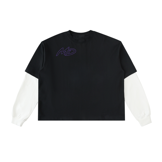 Midnight District FUTURE X OG Layered Contrast Sleeve Cotton T-Shirt