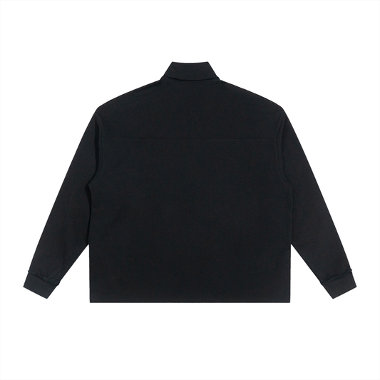 MIDNIGHT DISTRICT Quarter-Zip Rolled Edge Fleece Sweatshirt